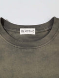 DAXUEN Ombre distressed crew neck graphic t-shirt