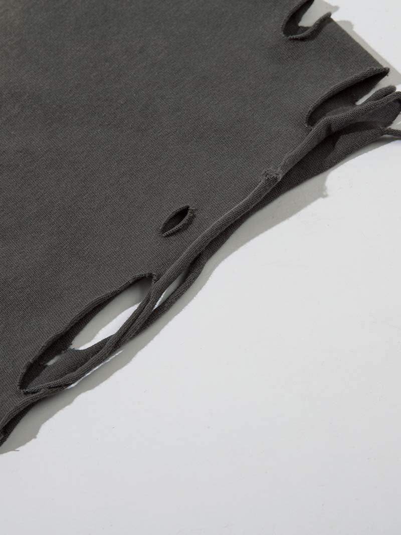 DAXUEN Ombre distressed crew neck graphic t-shirt
