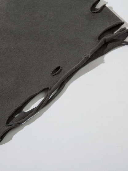 DAXUEN Ombre distressed crew neck graphic t-shirt