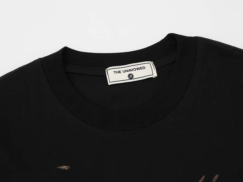 Oversized black and white t-shirt with graphic design