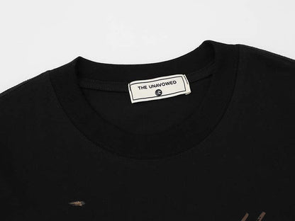 Oversized black and white t-shirt with graphic design