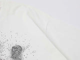 Oversized short-sleeved t-shirt with glitch graphic