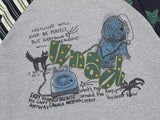 Graphic raglan t-shirt with dog and cat design