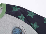Graphic raglan t-shirt with dog and cat design