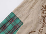 Grunge graphic long-sleeve shirt with plaid details