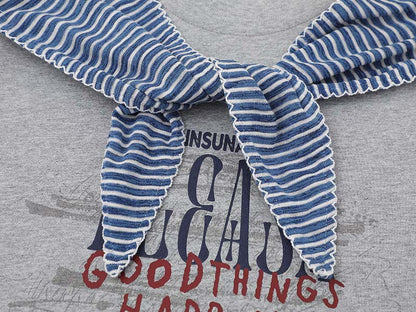 INSUNAD graphic T-shirt with faux-wrap panel