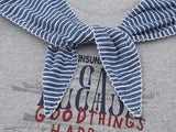INSUNAD graphic T-shirt with faux-wrap panel
