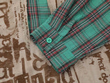 Grunge graphic long-sleeve shirt with plaid details