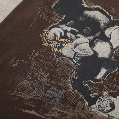 DAXUEN Distressed bear graphic long sleeve t-shirt