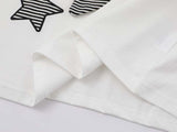 Short-sleeved collared shirt with star appliqués