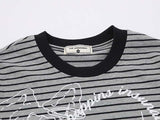 DAXUEN Intricate graphic striped short-sleeved t-shirt