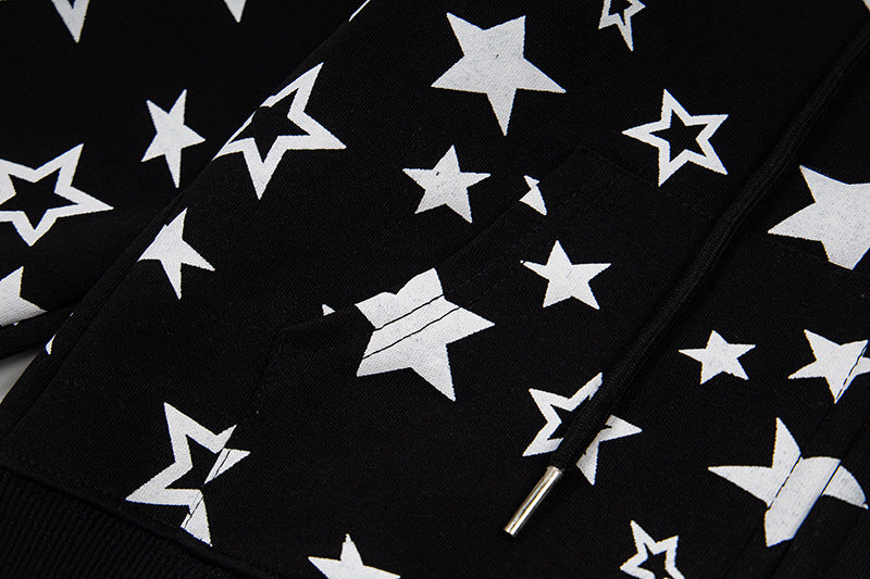 DAXUEN Star print full-zip hooded jacket