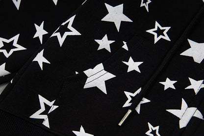 DAXUEN Star print full-zip hooded jacket