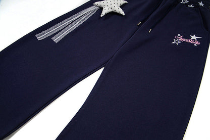 DAXUEN Wide-leg sweatpants with star graphics and keychain