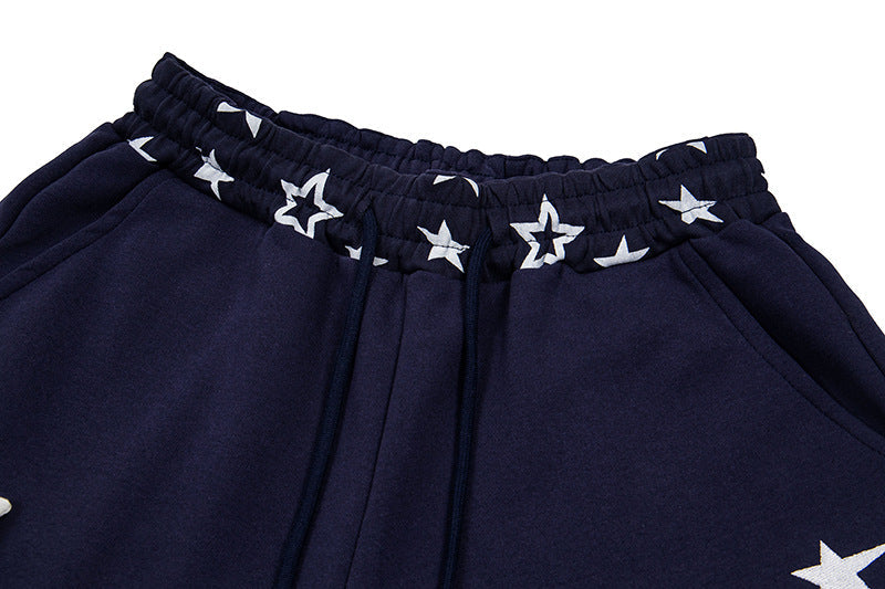 DAXUEN Wide-leg sweatpants with star graphics and keychain
