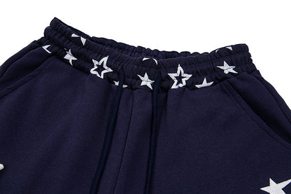 DAXUEN Wide-leg sweatpants with star graphics and keychain