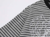 DAXUEN Intricate graphic striped short-sleeved t-shirt