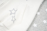 DAXUEN Colour-blocked full-zip hoodie with star graphics