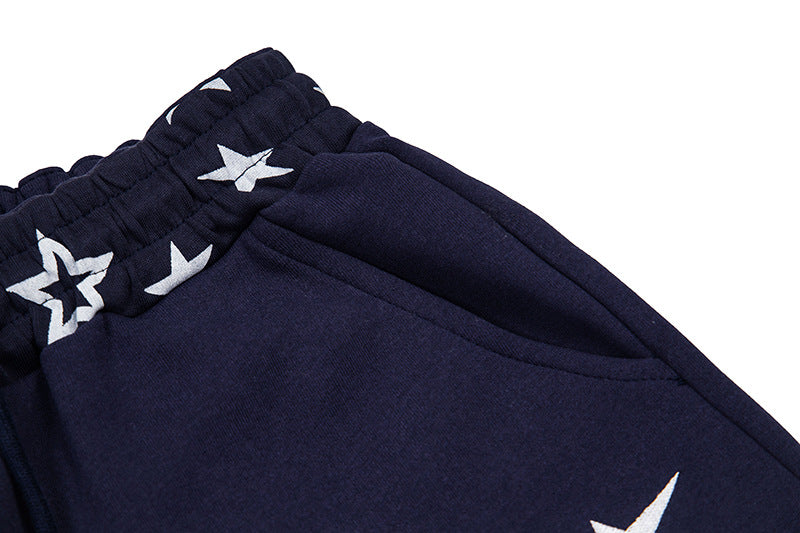 DAXUEN Wide-leg sweatpants with star graphics and keychain