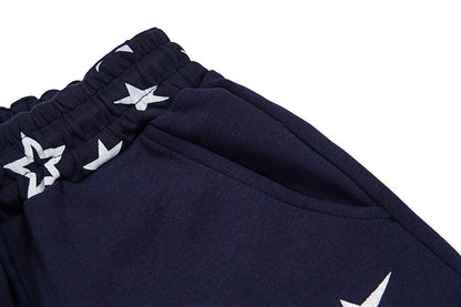 DAXUEN Wide-leg sweatpants with star graphics and keychain