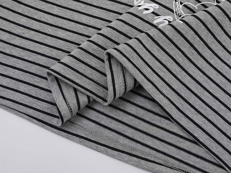 DAXUEN Intricate graphic striped short-sleeved t-shirt