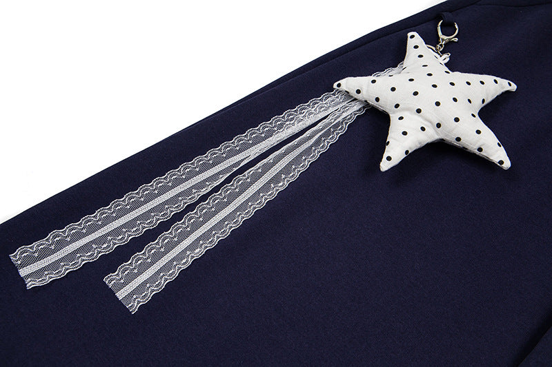 DAXUEN Wide-leg sweatpants with star graphics and keychain