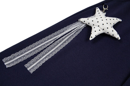 DAXUEN Wide-leg sweatpants with star graphics and keychain