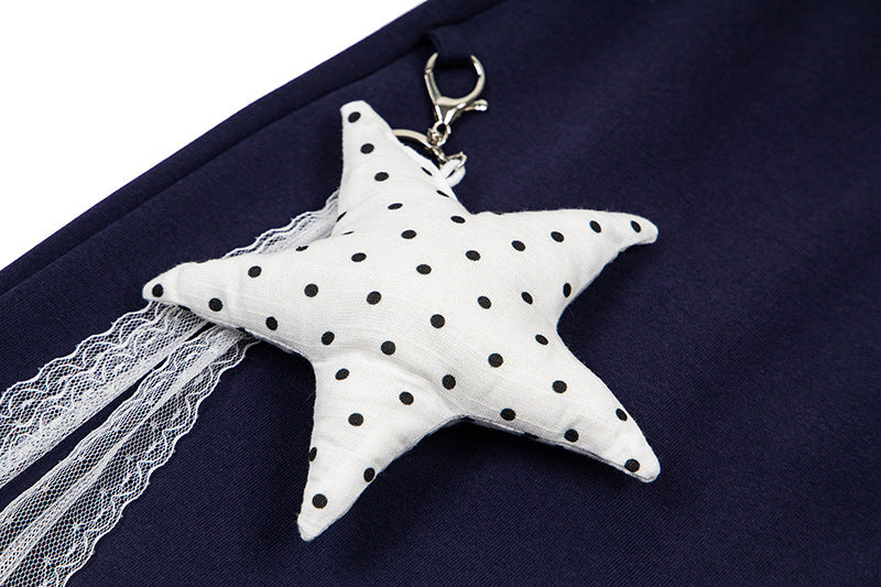 DAXUEN Wide-leg sweatpants with star graphics and keychain