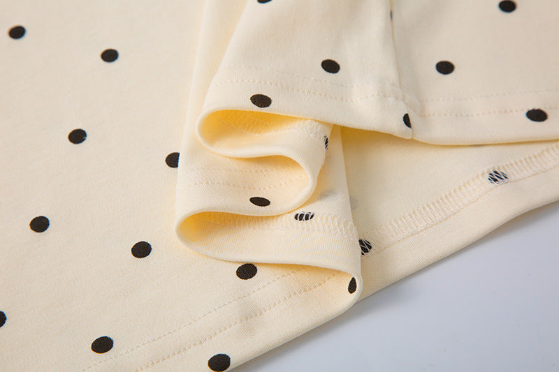 DAXUEN Polka dot graphic t-shirt with prints and decorative pins