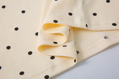 DAXUEN Polka dot graphic t-shirt with prints and decorative pins
