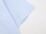 DAXUEN Short-sleeved embroidered gingham button-up shirt