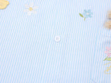 DAXUEN Relaxed-fit short-sleeve button-up shirt with bear pocket