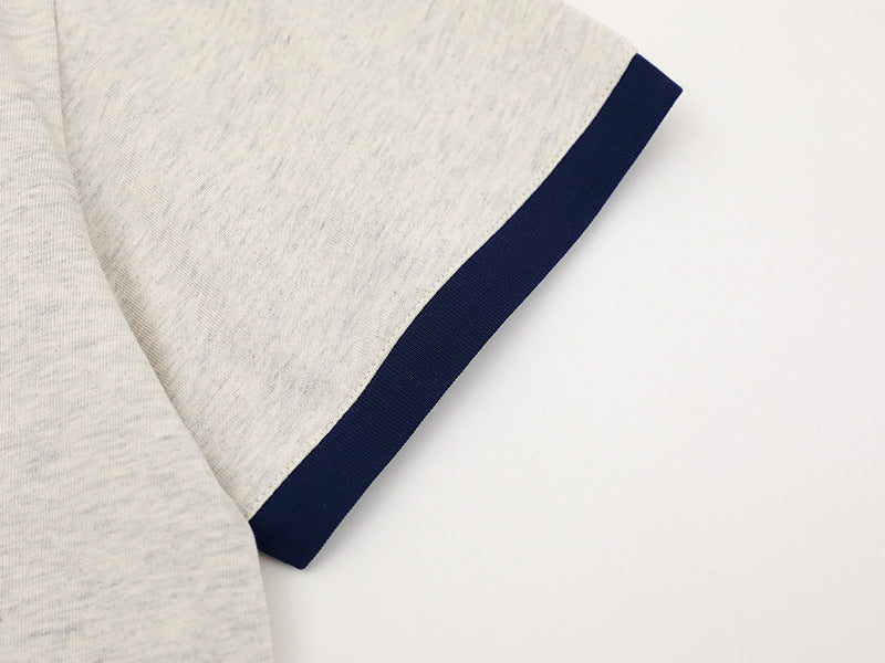 DAXUEN Short-sleeved henley-style T-shirt with graphic pocket
