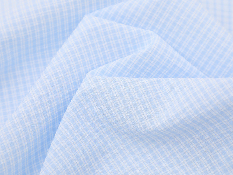 DAXUEN Short-sleeved embroidered gingham button-up shirt