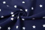 DAXUEN Star print crew neck T-shirt with bold text