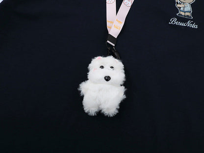 Layered mock vest graphic tee with bear embroidery