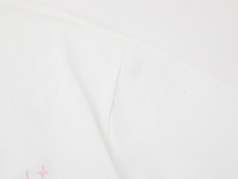 Embroidered apple core short-sleeve T-shirt