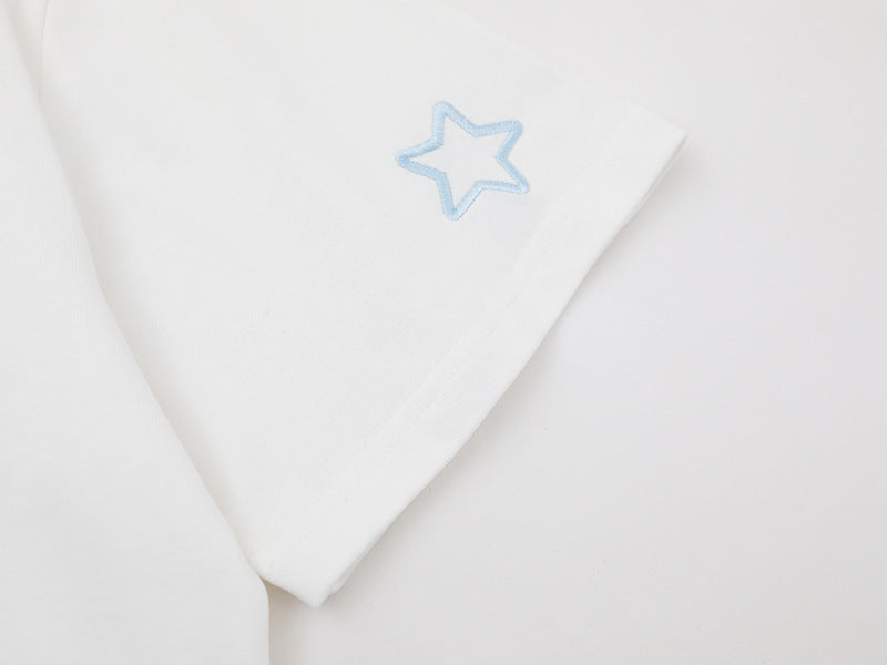 Embroidered apple core short-sleeve T-shirt