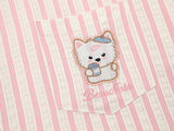 Embroidered cartoon figure button-up shirt