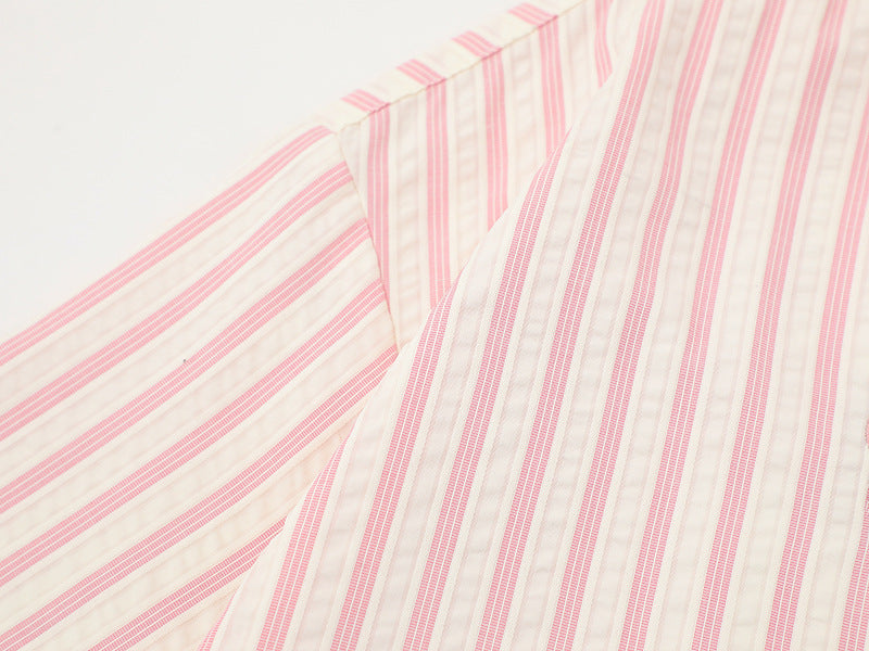 Embroidered cartoon figure button-up shirt