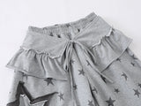 Wide-leg sweatpants with star print