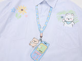 Casual short-sleeved button-up shirt with embroidery