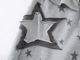 Wide-leg sweatpants with star print