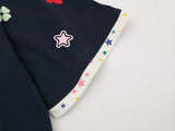 Graphic crew neck t-shirt with embroidered designs