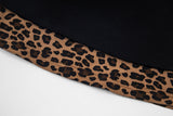 Layered leopard print knit top with V-neck