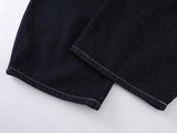 High-waisted wide-leg denim pants with bead details