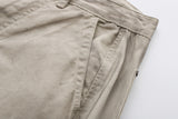 Deconstructed wide-leg cargo pants in light beige
