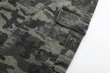 Wide-leg camouflage cargo pants