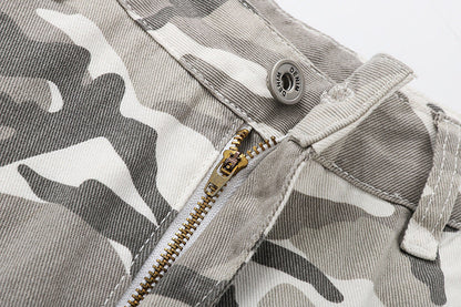 Camouflage wide-leg cargo pants