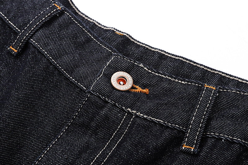 High-waisted wide-leg denim jeans